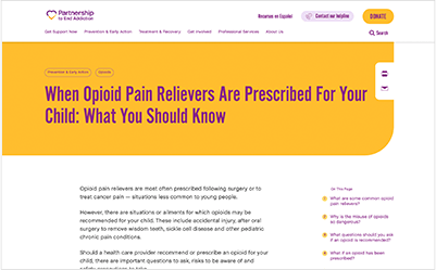 What to Know About Prescribed Opioids for Teens & Young Adults