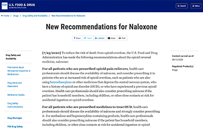 Naloxone Recommendations